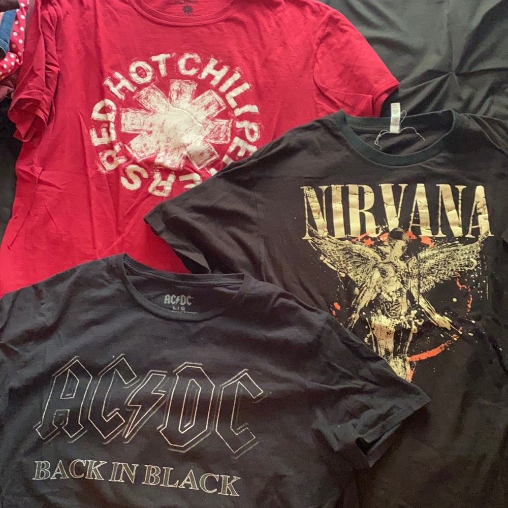 3 Band T-Shirts (Large)
